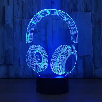 

Desk Light Table Lamp Night Light Modern Creative Adorable Bright 3D Music Headphone Colorful Touch Control Christmas Xmas