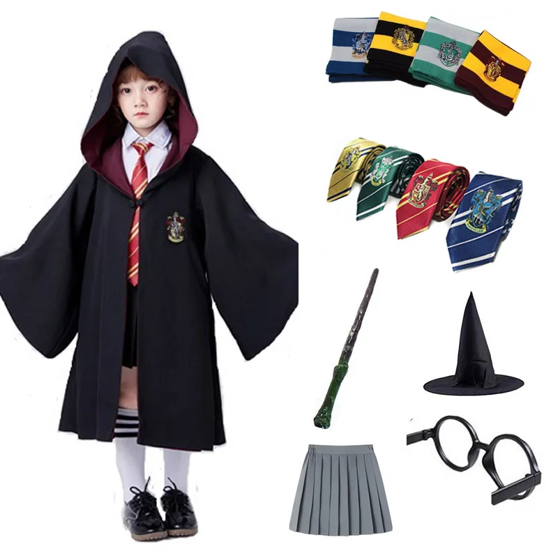 

Gryffindor Cosplay Costumes for Potter Robe Hermione Granger Magic Cloak Slytherin Suits Cape Cosplay wand halloween christmas