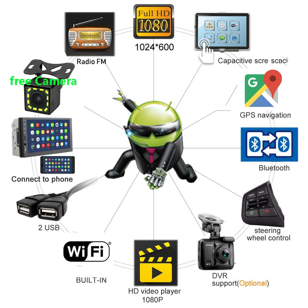 " 2din Android 8,1 GO автомобильное радио gps navig для Volkswagen Skoda Octavia Golf 5 6 touran passat B6 Jetta polo tiguan стерео wifi