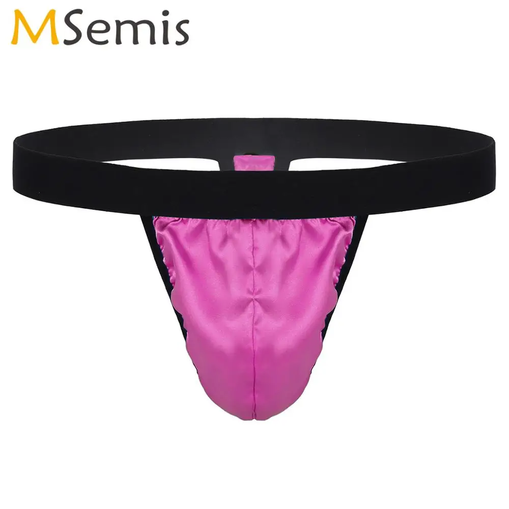 Culotte En Satin Effet Mouillé Pour Homme, Sousvêtement Sexy, Coupe Haute, Poche Sissy, Bikini