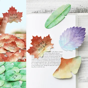 

2 Pcs Plant Leaf Memo Pad Sticky Notes Notepad Stickers Message Note for Students SP99