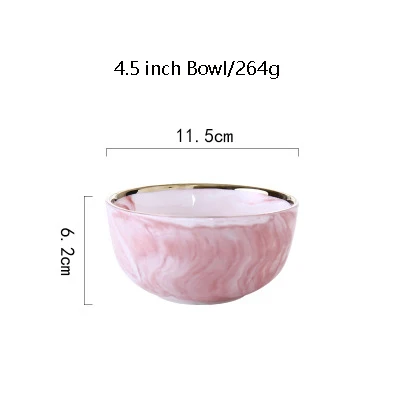 1 шт. розовая мраморная керамика тарелка для ужина рисовый салат лапша миска тарелки для супа столовая посуда наборы столовые приборы для дома кухонный инструмент для повара - Цвет: B
