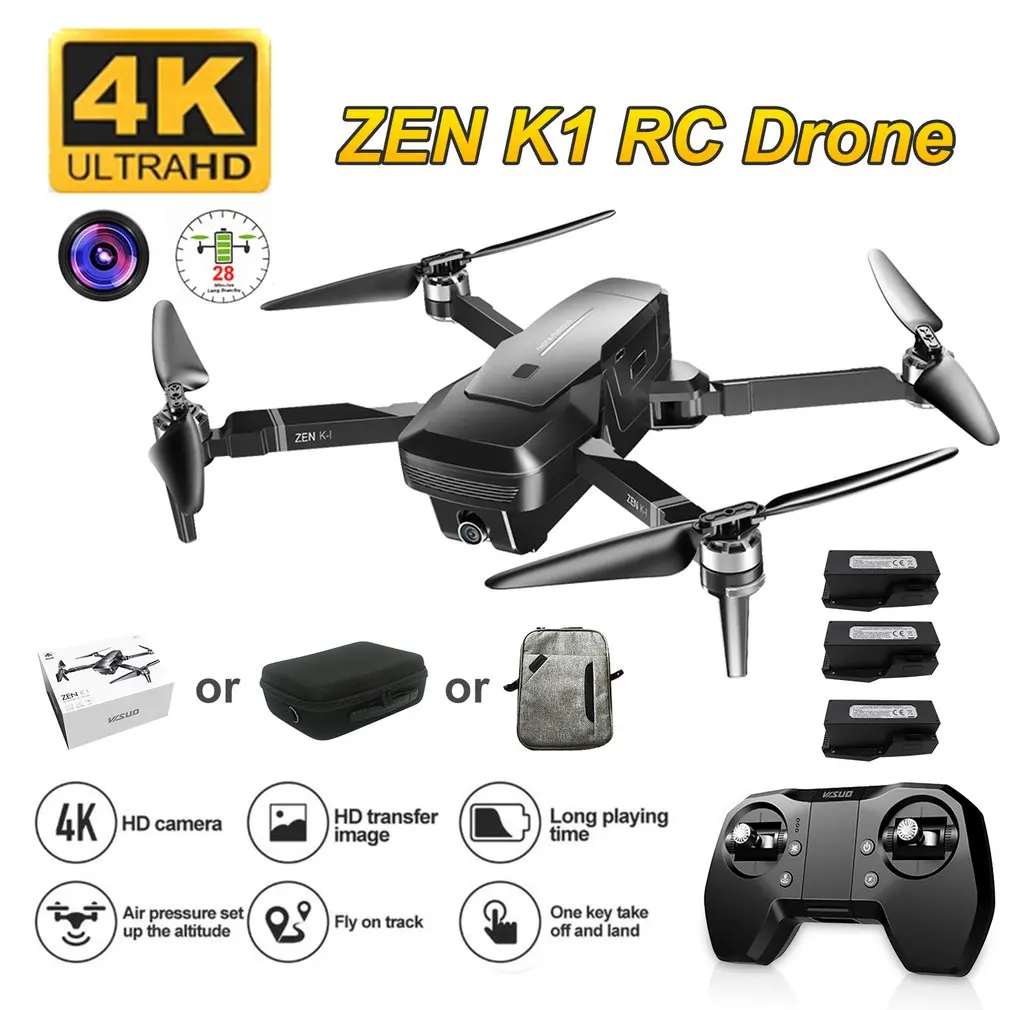 

Visuo ZEN K1 GPS RC Drone with 4K HD Dual Camera Gesture Control 5G Wifi FPV Brushless Motor Flight 2.4G Drone