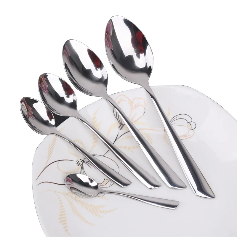 6pcs Dessert Teaspoon Stainless Steel Dinner spoon Stirring Coffee Spoons Tablespoon Dinning Soup Scoop Kitchen Bar Tea | Дом и сад