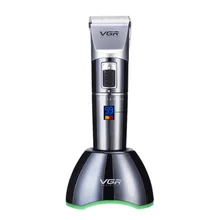 Vgr V-002 электрическая машинка для стрижки, керамическая режущая головка с ЖК-дисплеем, перезаряжаемая машинка для стрижки волос для взрослых и детей, высокомощная ФЕЙДЕР С зарядной базой