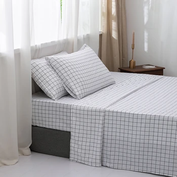 

Geometric Pattern Fitted Bed Sheet Pillowcase Set Soft Breathable Flat Bed Sheet Home Textiles Queen King Bedclothes Bed Linen