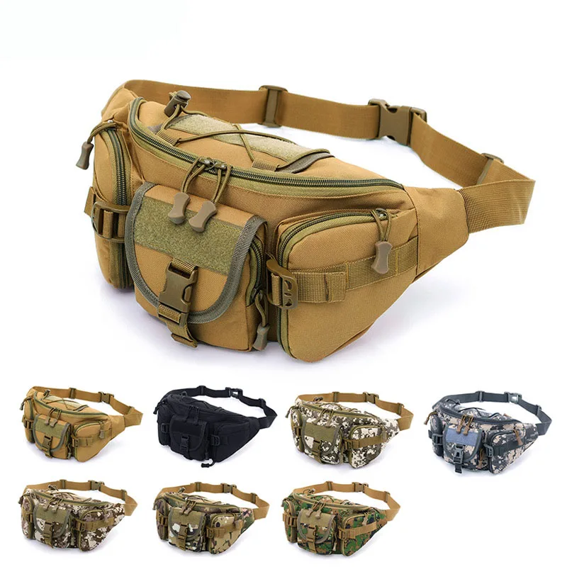 

Camouflage Tactical Molle Bag Waterproof Waist Pack Hiking Fishing Sport Hunting Waist Bags Camping Bag Belt Army Pouch Multicam