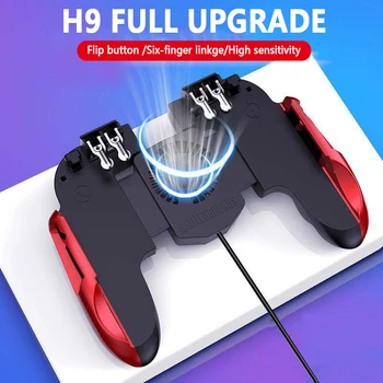

H9 six finger plug-in mobile phone radiator controller joystick trigger game shooter PUBG mobile game controller Plug-in gamepad