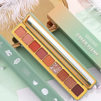 

9 Colors Matte Glitter Shimmer Eye Makeup Waterproof Long Lasting Girl's Color Game Keyboard Finger-tip Eyeshadow Palette