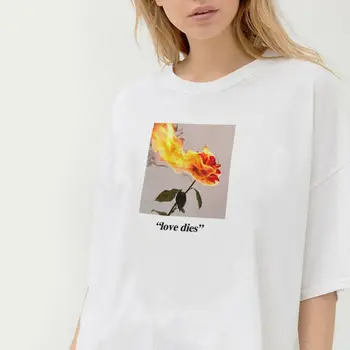 

Love Dies T Shirt Hipster Grunge Eboy Rose Tee Egirl Tok Retro Slogan Unisex Top