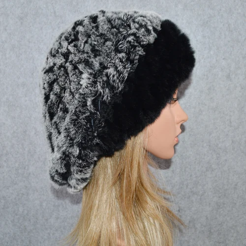 Женская меховая шапка для зимы, натуральный мех кролика Рекс, шапка из меха лисы,, фирменная Новинка, модные теплые шапки, шапка для русской женщины, меховые головные уборы - Цвет: color2
