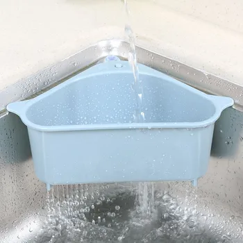 

Multifunctional Corner Sink Drain Rack Shelf Suction Cup Sink Drain Basket Bowl Sponge Holder Kitchen Bathroom Storage Organizer