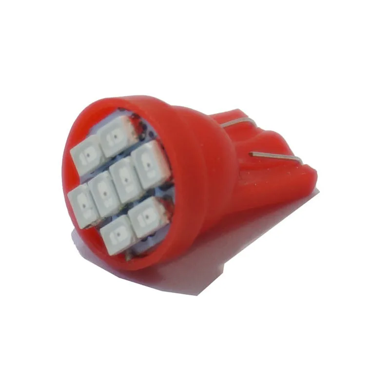 100 шт. светодиодный W5W T10 194 168 W5W 3020 8SMD светодиодный парковочная лампа авто боковое освещение лампа габаритного фонаря яркий белый задний фонарь, лампочки - Испускаемый цвет: Красный