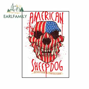 

EARLFAMILY 13cm x 9.4cm For American Sheepdog Creative Car Sticker Windows Decal Graffiti Waterproof Custom Printing Decor