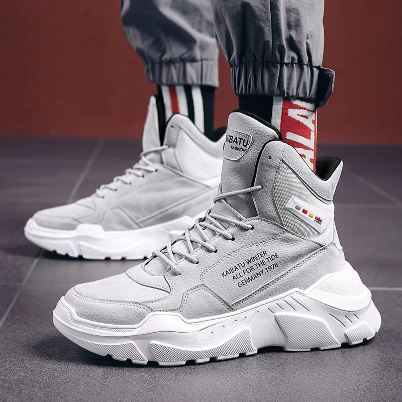 

Snow Boots Autumn Winter Men Casual Ankle Boots Men Boots Leather Lace-up Men Shoes High Quality Platform Sneakers Botas Hombre
