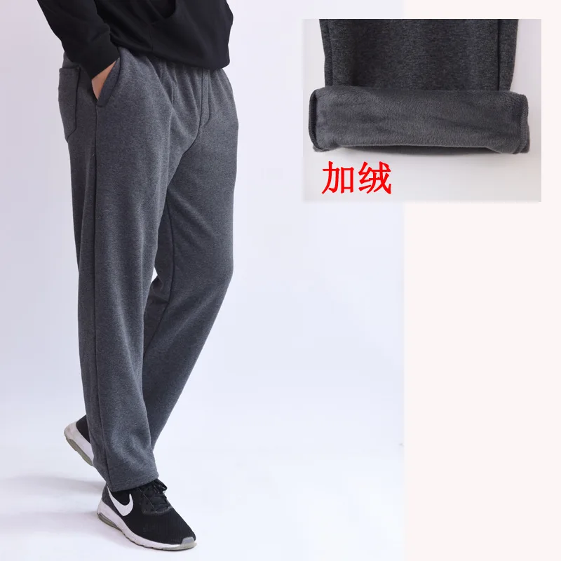 

Thick Athletic Pants Men's plus Velvet Sweatpants Autumn And Winter Plus-sized Casual Pants Middle-aged Pants Mirco Velvet dong