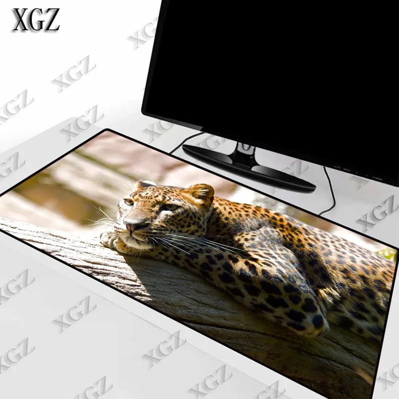 

XGZ Nature Trees Animals Leopards Gaming Large Mouse Pad Gamer Notebook Computer Lock Edge Mousepad Mats Office Desk RestingMat