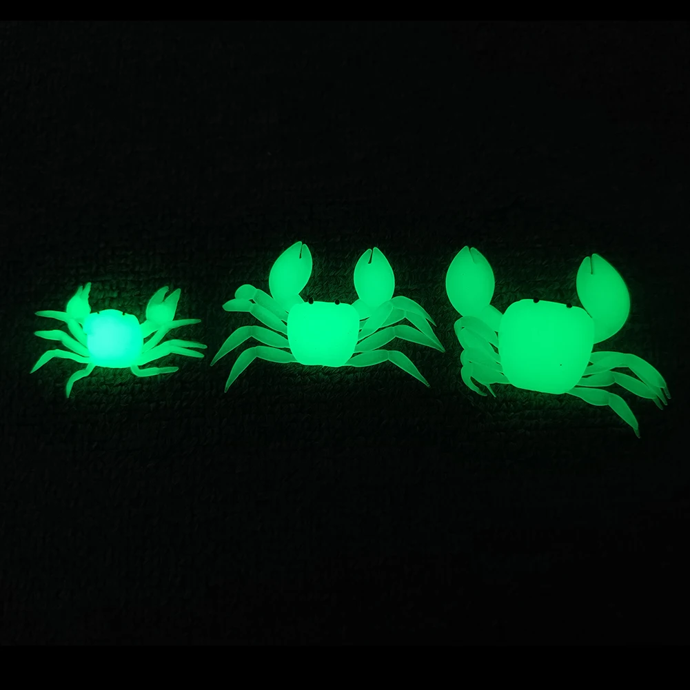 INFOF 6-pieces Glow Fishing Crab 3.5g 7g 13.5g Soft Fishing Lure