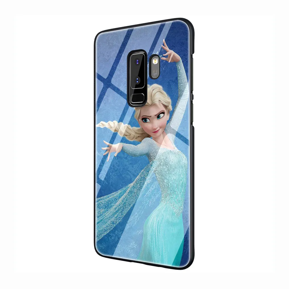 G7 EWAU Снежная Королева Эльза закаленное Стекло Телефон чехол для Galaxy S7 edge S8 9 10 Plus, Note 8, 9, 10, A10 20 30 40 50 60 70 - Цвет: G7