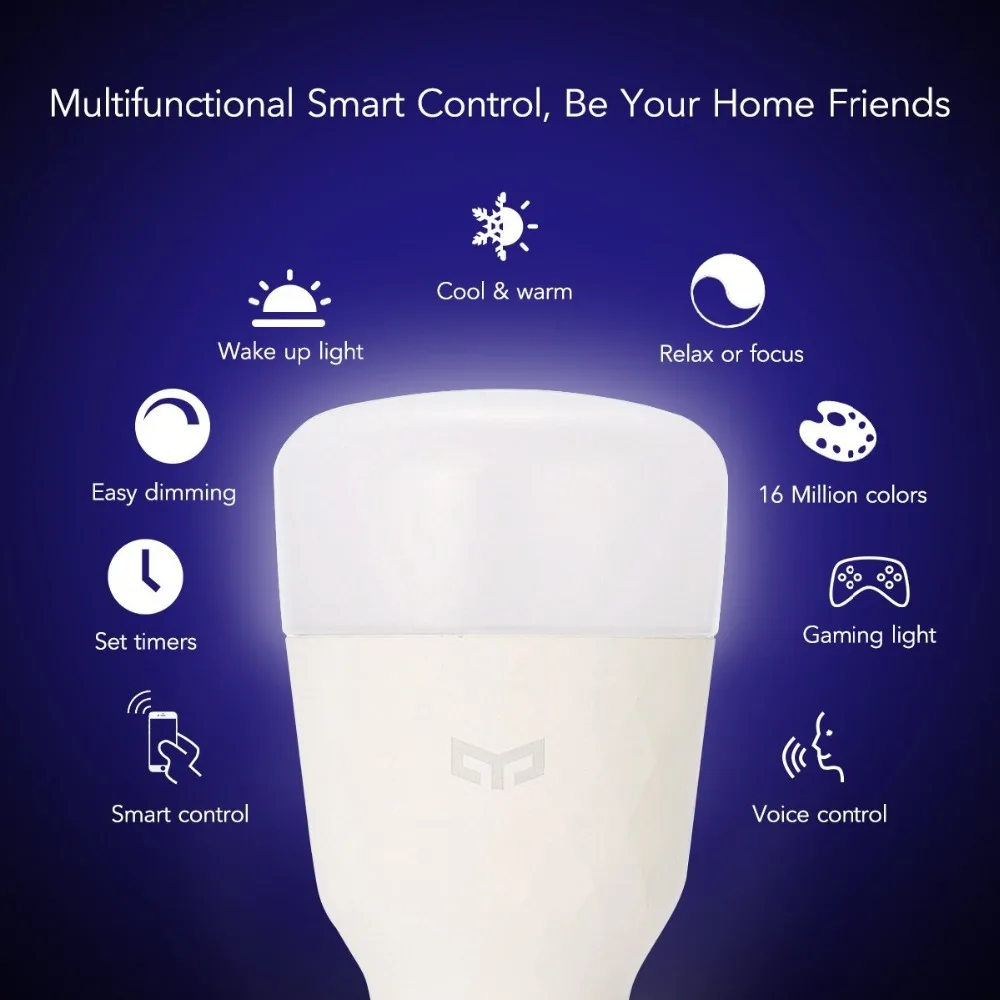 Xiaomi Yeelight E27 Smart LED Bulb Colorful 800 Lumen WiFi Eyes Protect 10W Lemon Xiomi Lamp Mi Home App RGB iOS Remote Control