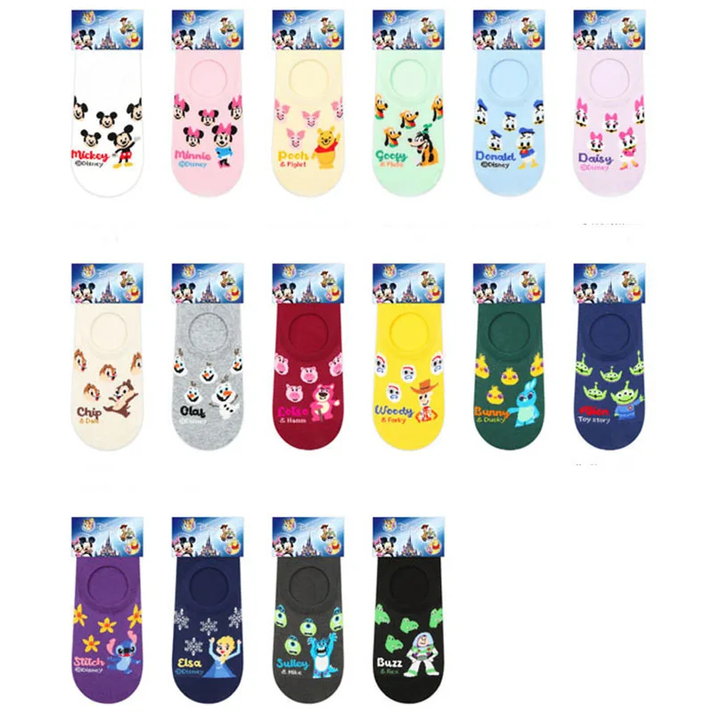 Disney Girl Cute Cartoon Minnie Mickey Cotton Socks New Fashion Soft Short socks 1Pair 35-40 Ladies Invisible Ankle Sock | Детская