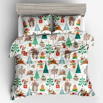 

Cartoon 3D Printed Bedding Set Polyester Pillowcase Duvet Cover Sets 3pcs Home Textile Family Bed Sets