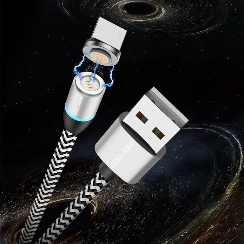 Магнитный Зарядное устройство Micro Тип usb C кабель магнит зарядный провод для Samsung S10 S9 S7 S6 Redmi Note 5 Магнитный кабель для мобильного телефона - Цвет: Silver