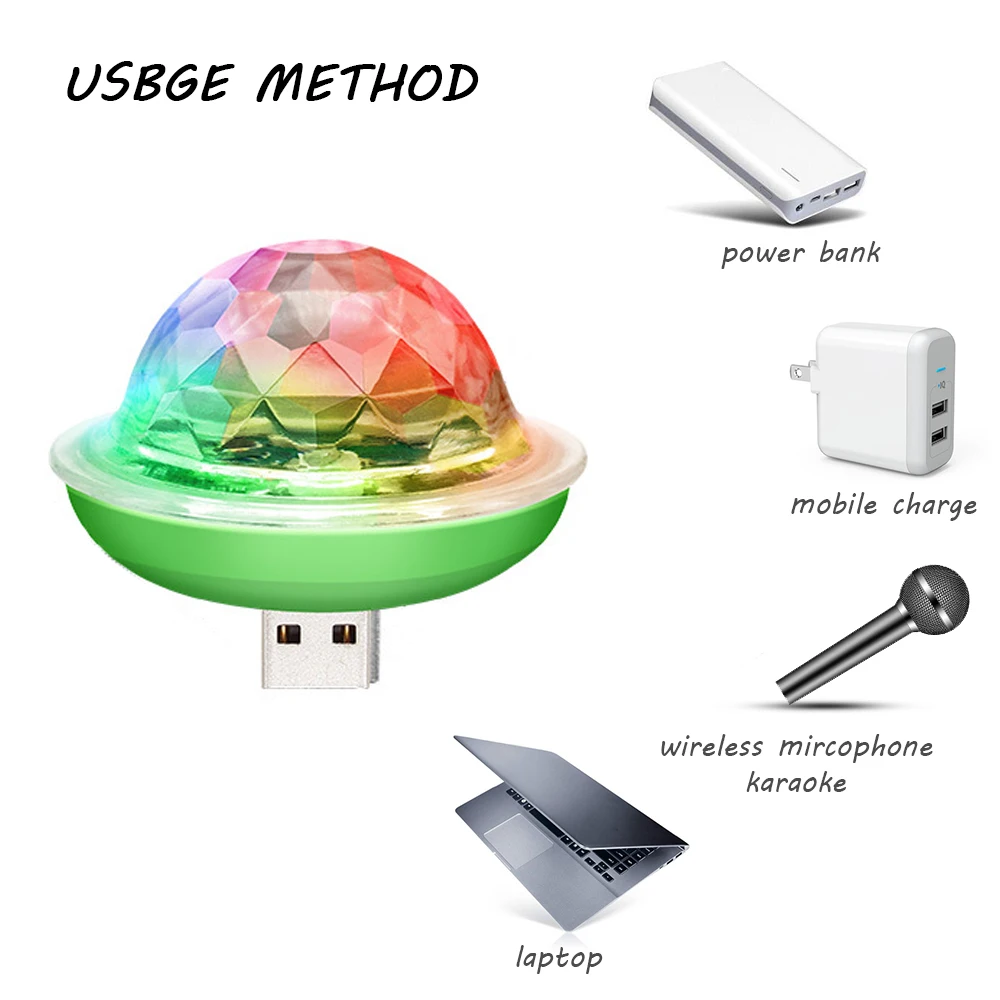 Портативный диско сценический эффект свет шаровая лампа USB питание вечеринки клуб Диджей свет интерьер автомобиля декоративный свет лампа с рассеянным светом