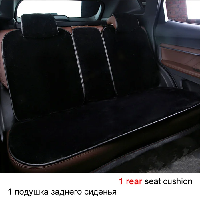 O SHI CAR Искусственная плюшевая подушка для сиденья согревает зимой чехол на автомобильное сиденье коврики автомобильное украшение интерьера - Название цвета: 1 rear - Black