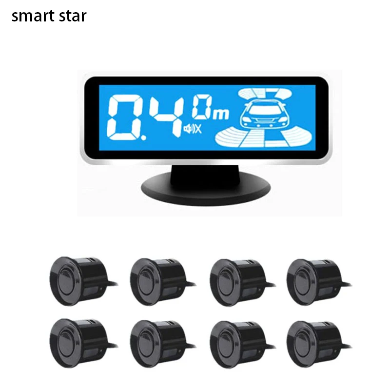 

Parking Sensor Parktronic Car Automobile Reversing Radar Electronics 8 Sensors Auto Detector Backing Assistance Kit Voice Buzzer