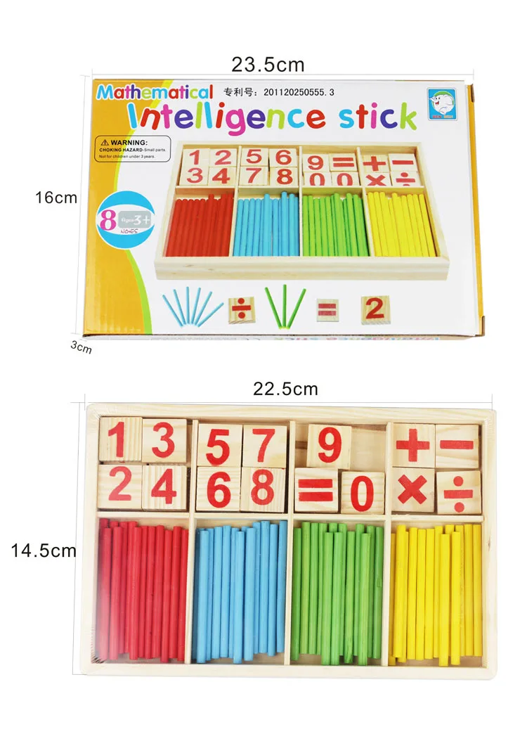 Детские развивающие игрушки для детей деревянные для счета палочки математическая Игрушка Дети Монтессори математическое мышление Обучение Деревянная коробка игра