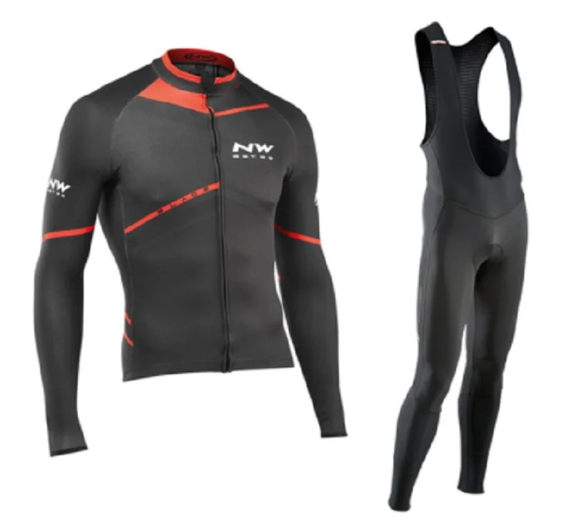 Cycling suit NW Воздухопроницаемый комплект одежды для велоспорта Northwave с длинным рукавом, летний мужской костюм из Джерси, спортивная одежда для велоспорта и горного велосипеда - Color: Cycling suit