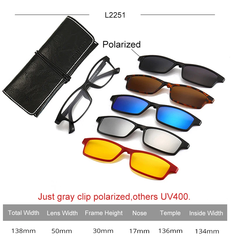 Ralferty, гибкие, 5 в 1, магнитные, на застежке, солнцезащитные очки для мужчин и женщин, поляризационные, UV400, солнцезащитные очки, очки по рецепту, оправа, без диоптрий