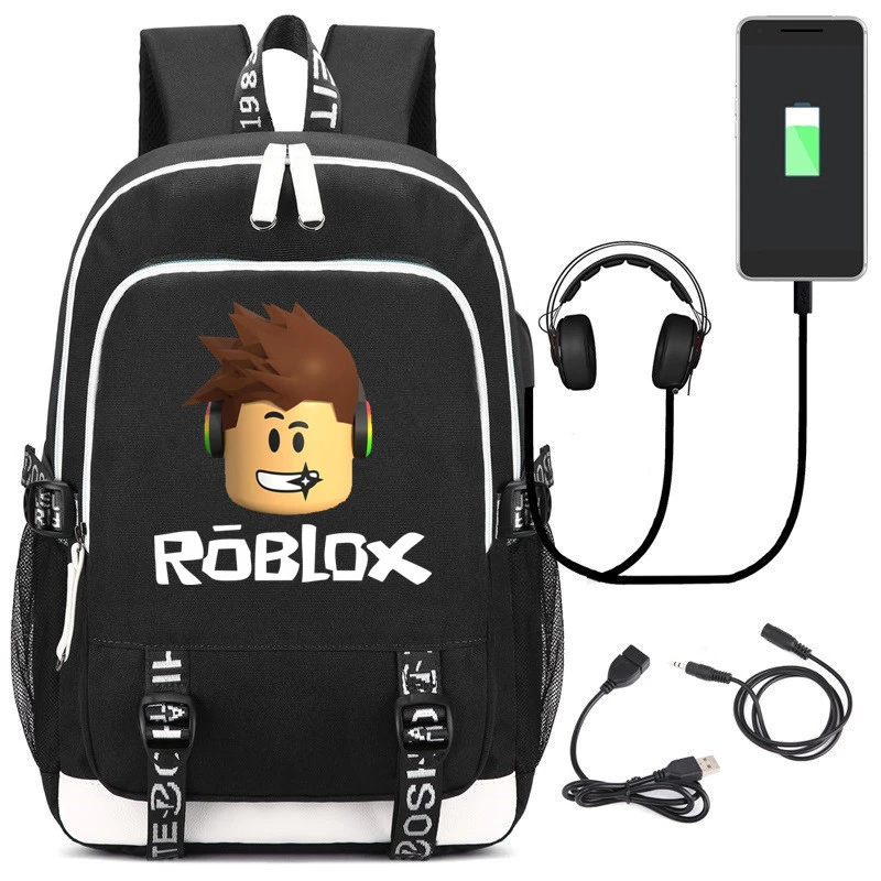 Roblox mochilas escolares carga USB para niños y adolescentes, mochilas escolares, mochilas de viaje para ordenador portátil| Mochilas| - AliExpress