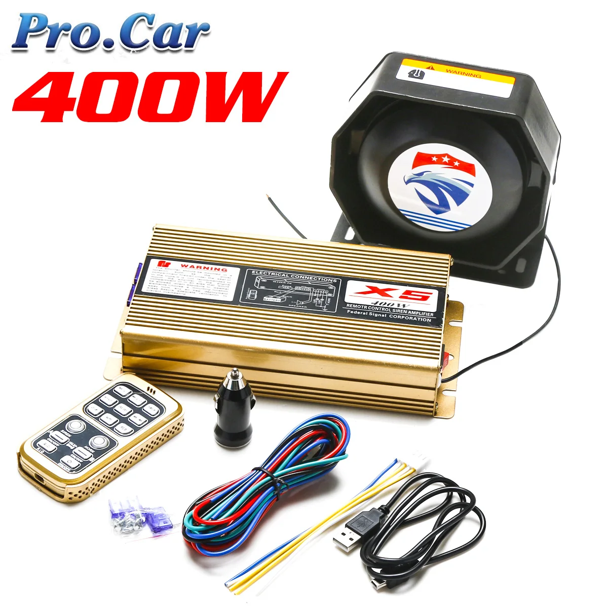 DC 12V 400W 18 Tone Car Warning Alarm Police Siren Horn PA Speaker with MIC System &amp Wireless Remote Control X5 Model | Автомобили и