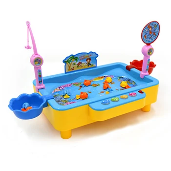 

Children's Fishing Toys electric with music story oversized Fishing Platform can add water fishing playground educational toys