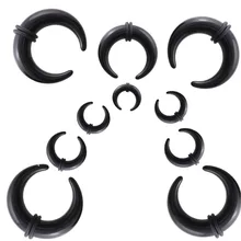 2 шт./лот, акриловые C Sahpe буйвола, поддельные пирсинг, ушной Пинчер, перегородка, кольца, пирсинг, черные ушные конусы, носилки с уплотнительными кольцами, ювелирные изделия