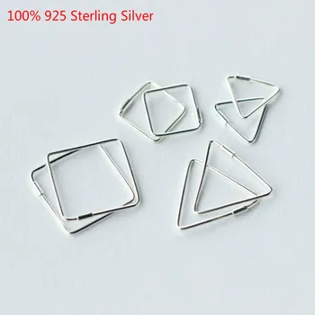 

Trendy Geometric Triangle Round Square Stud Earrings for Women Fashion 925 Sterling Silver Earrings Simple Jewelry korean earing