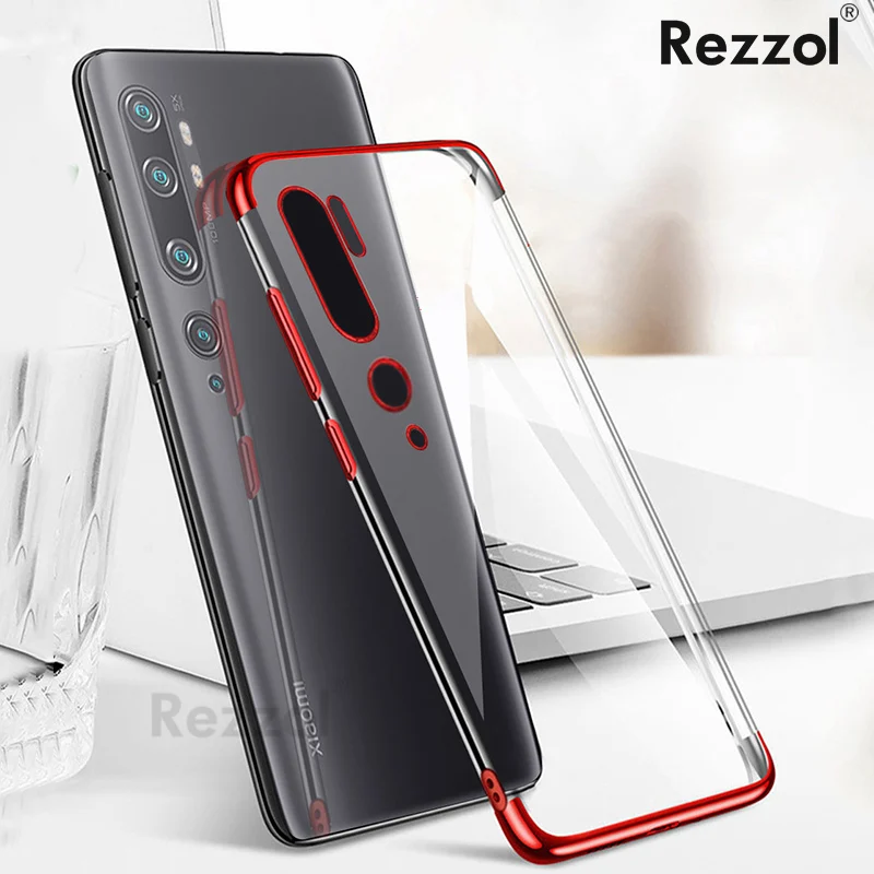 Soft Transparent Case For Xiaomi Mi Note 10 CC9 Pro Phone Cover Laser Plating Clear Silicone Shockproof |