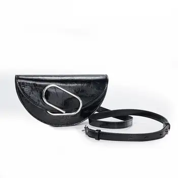

2020 winter waist bag female mini small bag new cowhide shiny leather simple shoulder messenger crossbody bag