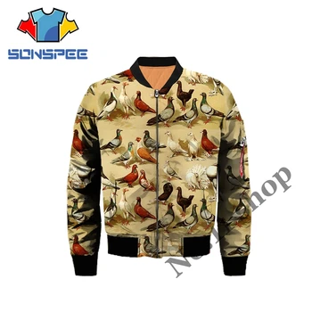 

Pigeon Windbreaker 3D Animal Bird Print Coat Anime Hoodies Women Parrot Tops Harakuju Pullovers Hoodie Mens Hip Hop Coat Sweater