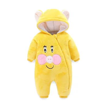 

Autumn Winter Baby Rompers Bear Newborn Baby Coral Fleece Hooded Jumpsuit Baby Girls Boys Romper Toddler Halloween Clothing Warm