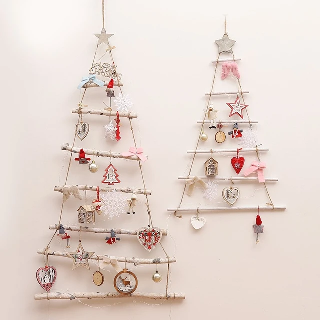 Christmas Creative Wall Tree DIY Natural Wooden Pendant Christmas