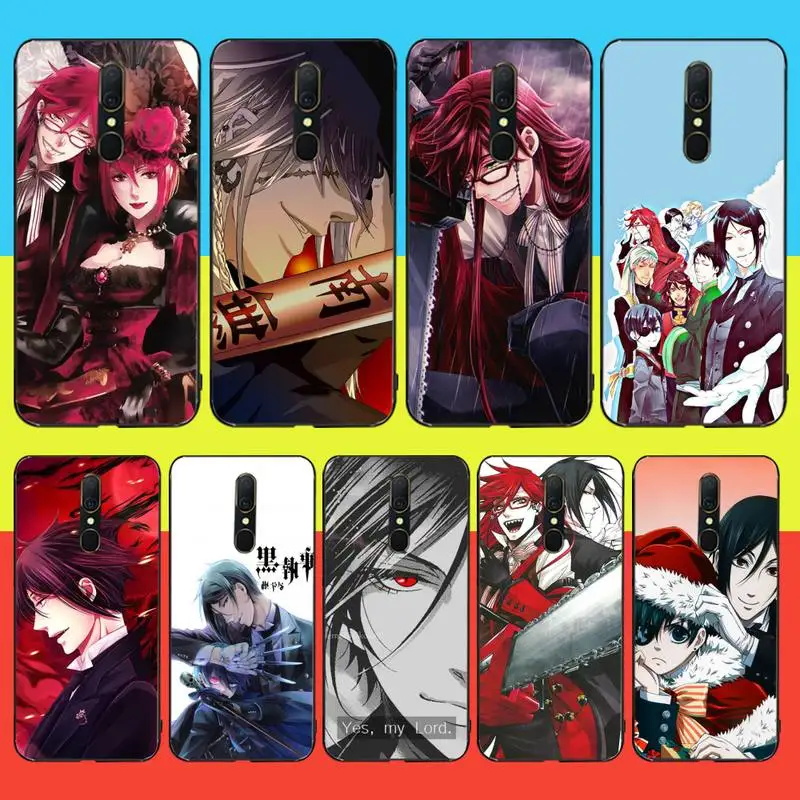 NBDRUICAI Черный Батлер аниме мультфильм DIY окрашенные Bling чехол для телефона Oppo A5 A9 2020