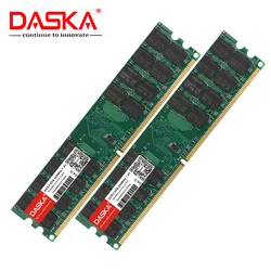 DASKA – mémoire de serveur d'ordinateur de bureau, modèle DDR2, capacité 4 go 8 go, fréquence d'horloge 800/PC2 6400 MHz, Ram, Dimm, compatible avec AMD, broches 240Pin NON ECC, 2 pièces 
