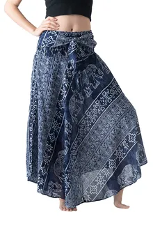

Womail Women Long Hippie Bohemian Gypsy Boho Flowers Elastic Waist Floral Halter Skirt Casual High Waist Print Beach Skirts