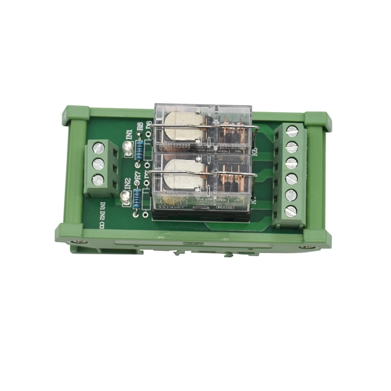 

FULL-Din Rail Mount Ac/Dc 12/24V Control 2 Spdt 16A Power Relay Module,Omron G2R-1-E.X1