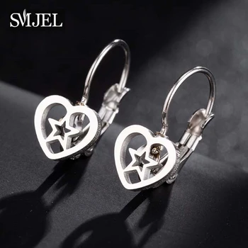 

SMJEL Romantic Stars in Heart Earrings for Women Small Circle Hoop Earings femme Modern Shopping Jewelry Accessories