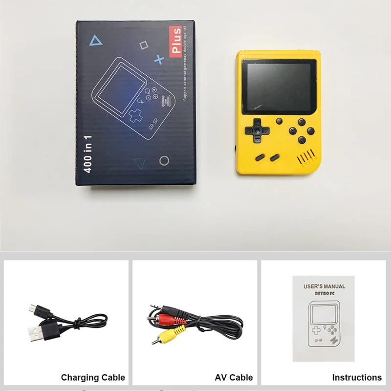 Retro Console Double Handheld Game Player Battery 3.0 Inch LCD Built-in 400 Video Games Gift for Kids Classic Videoconsolas 