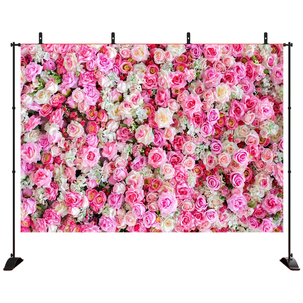 

Rose Flowers Wall Wedding Photography Backgrounds Vinyl Customized Photographic Backdrops Props For Photo Studio